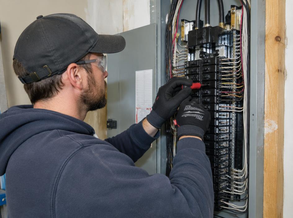 Electrical business using an AI answering service