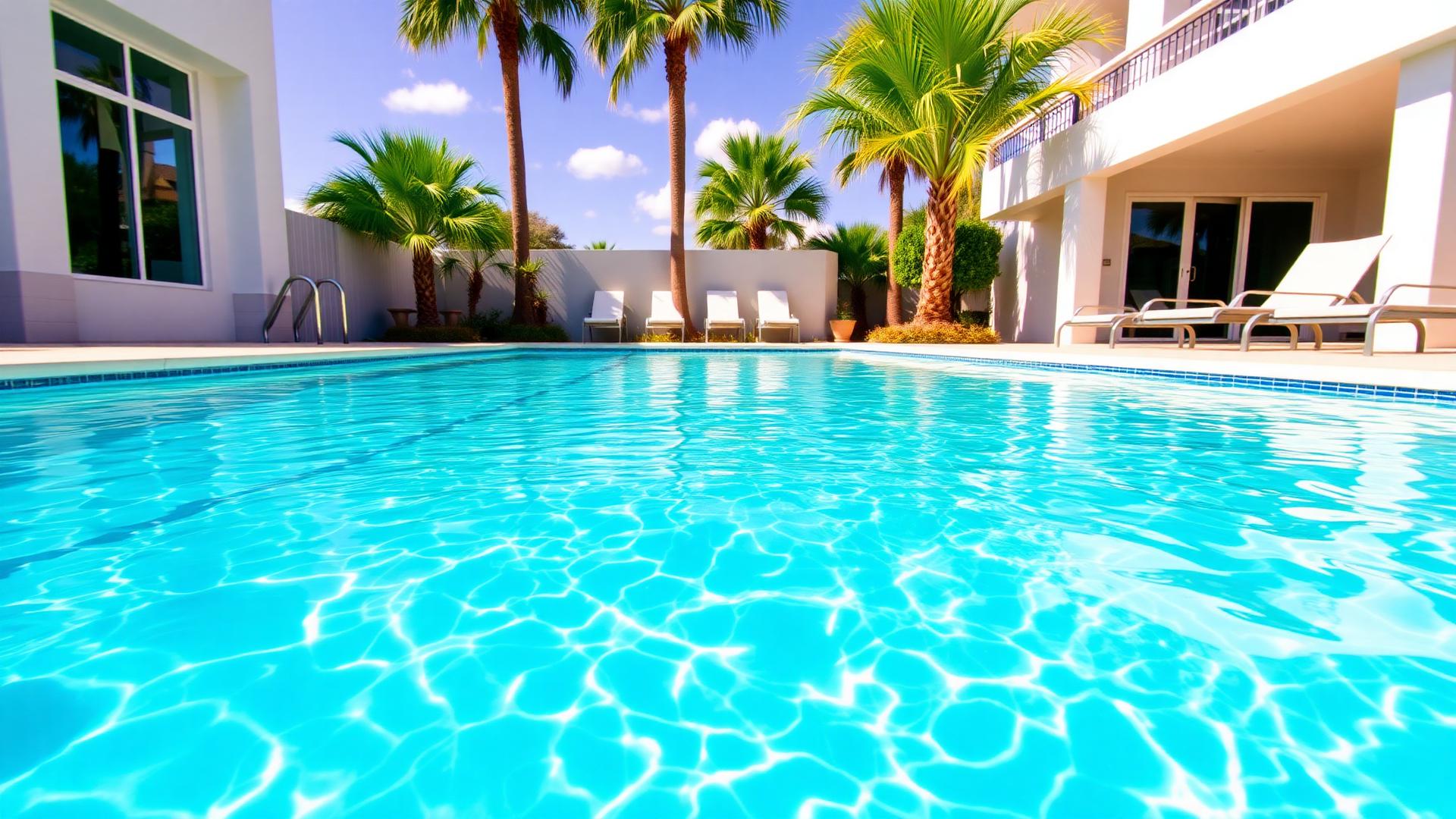 Crystal clear swimming pool