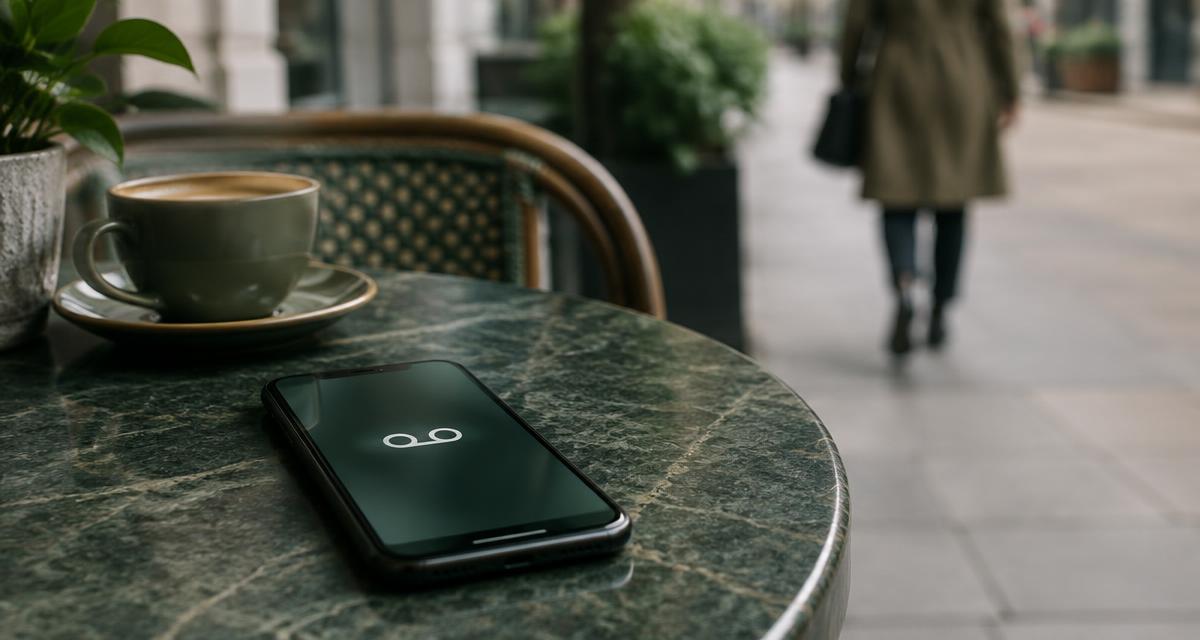 Phone showing an unanswered call beside a customer message